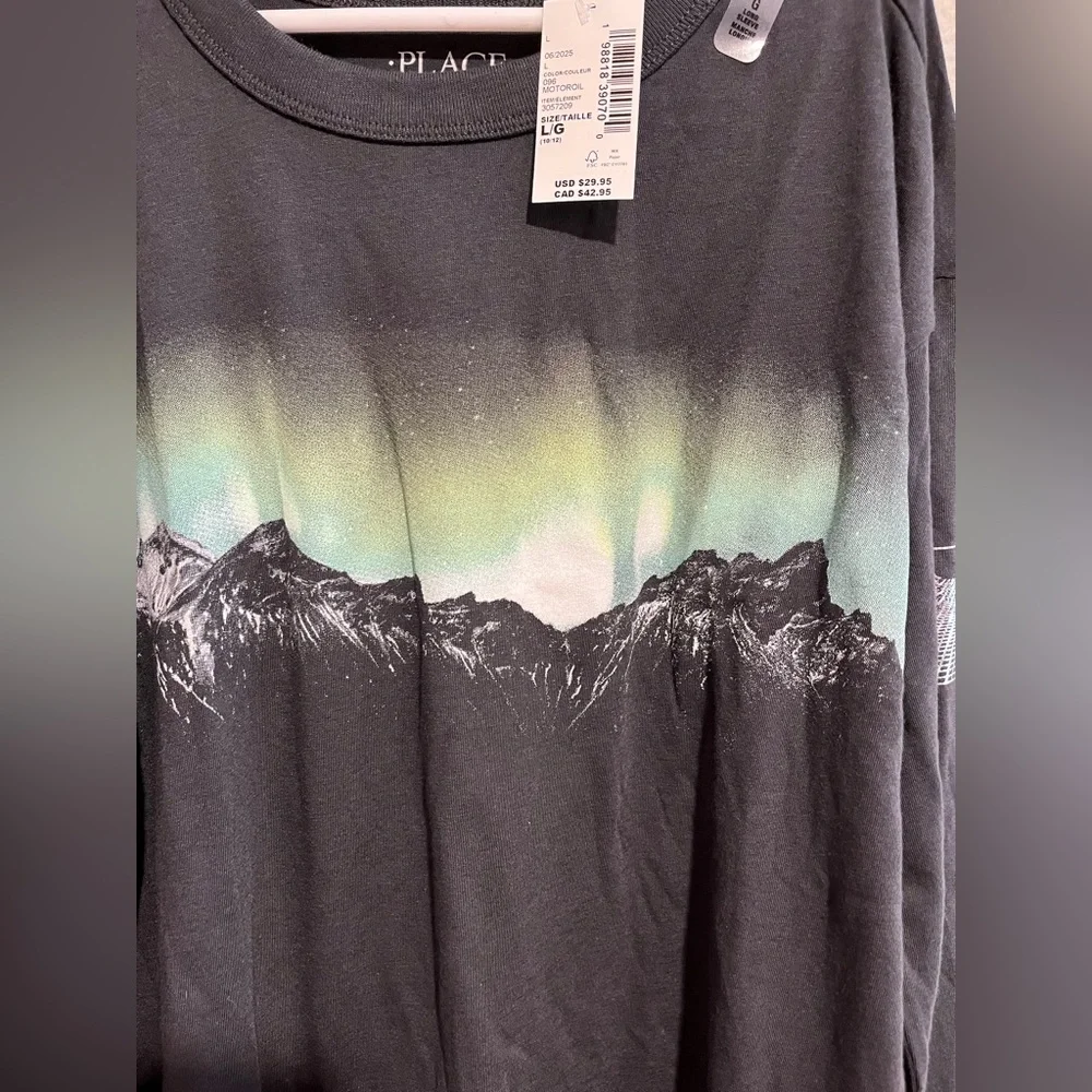 The Children’s Place Graphic Longsleeve Crewneck Northern Lights Boys 10/12 L